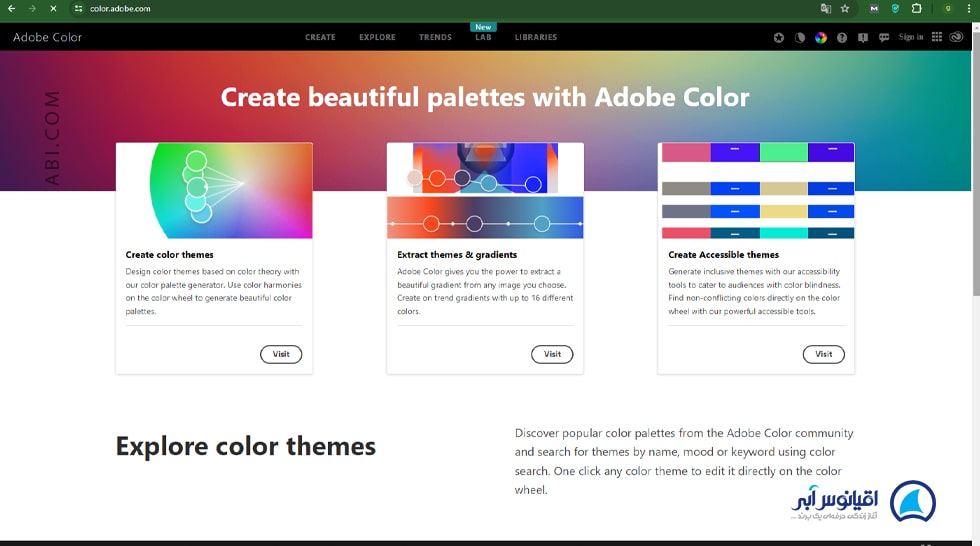 وب سایت Adobe Color